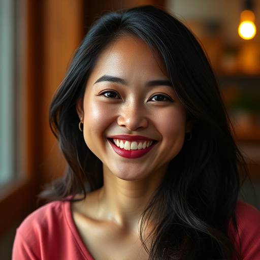 Portrait of Linda Nguyen, Digital Content Strategist at Apex Media Studios, smiling enthusiastically.