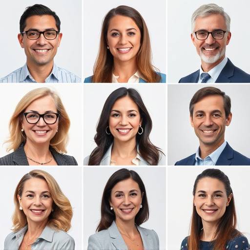 Professional headshots of a diverse group of business professionals.